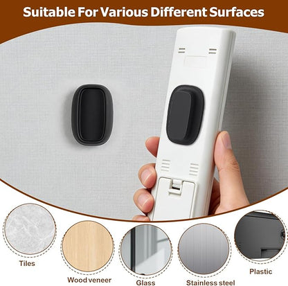 4 Pack Magnetic Remote Control Holder Wall Mount, No Drill Self-Adhesive Organizer TV Remote Holder, Black Organizer Storage Wall Holder for Tv, Fan, Air Conditioner, Bed