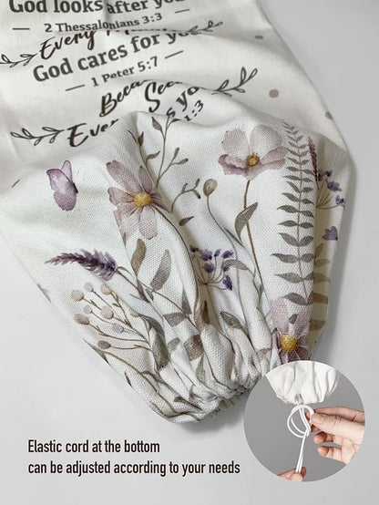 Hglian Bible Verse Faith Flower Plastic Bag Holder,Religious Motivational Grocery Bags Storage Extra Large