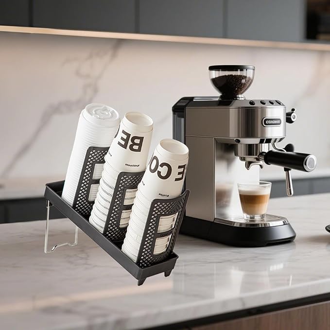 Coffee Cup Holder, Disposable Cup Holder, Plastic Cup Holder 3 Slot, Suitable for Countertop Coffee Station, Bar, Restaurant, Breakroom Home