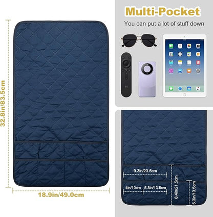 Gloserin Remote Control Holder for Recliner,Armchair Caddy,Non Slip Sofa Armrest Storage Organizer for Recliner Couch with 6 Pockets for TV Remote,Cell Phone,Magazine (Navy)