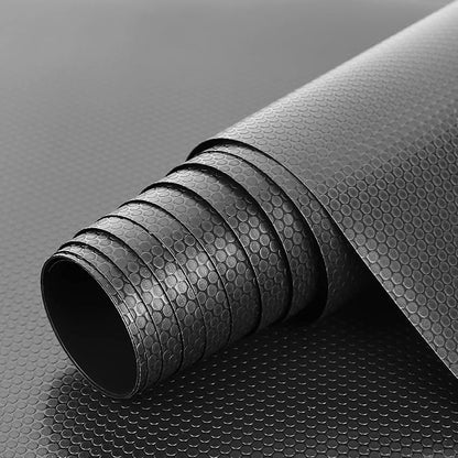 HooTown Shelf Liner Kitchen Cabinet Drawer Mats 11.8 Inch Wide x 32.8 Feet Long, Non Adhesive EVA Rubber Washable Waterproof Pantry Closet, Cupboard, Drawer Organizer Mat, Black