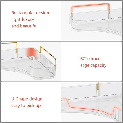 Weidace Corner Bathroom Counter Organizer Bathroom Countertop Shelf Makeup Organizer for Vanity Perfume Tray for Corner Storage (3 Tiers, White)