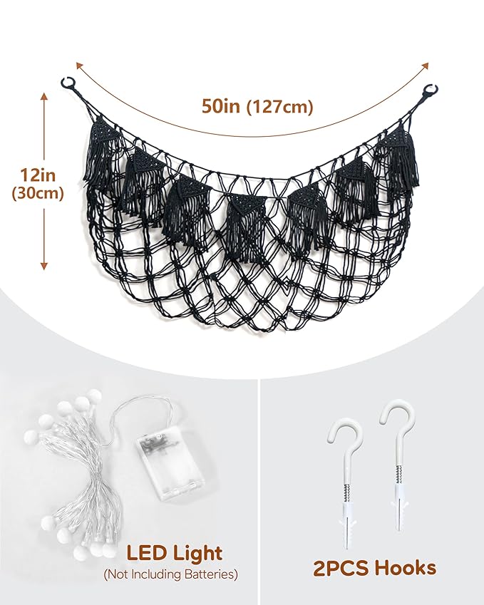 Creative Stuffed Animal Storage Hammock with Lights - Plushie Net Hammock for Stuff Animal Organizer and Teddy Bear Holder,Small Pet Net for Nursery Baby Bedroom Playroom Decor