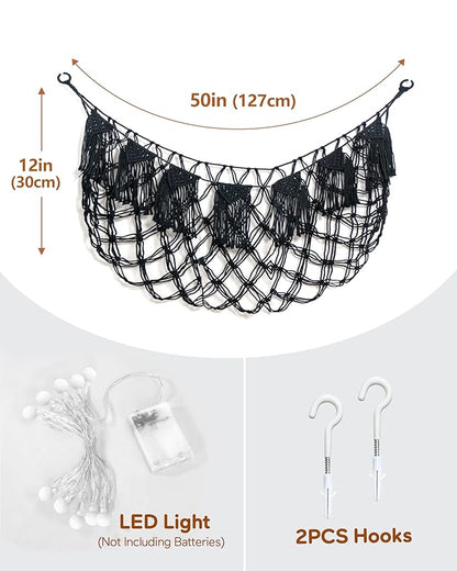 Creative Stuffed Animal Storage Hammock with Lights - Plushie Net Hammock for Stuff Animal Organizer and Teddy Bear Holder,Small Pet Net for Nursery Baby Bedroom Playroom Decor