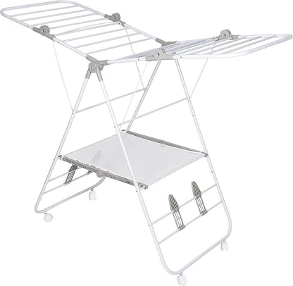 Honey-Can-Do Folding Wing Clothes Dryer, with Wheels DRY-09804 White, 50 lbs
