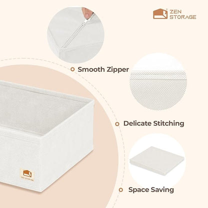 Sturdy Drawer Organizers (24-Pack) - Fabric Dresser Drawer Organizers & Dividers for Nursery Organization, Baby Organizers and Storage for Clothes, Socks & Underwear, White