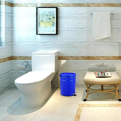 5 L Round Step Pet Trash with Lid,Mini Metal Pedal Bin,Small Garbage Can Wastebasket for Home,Car or Office