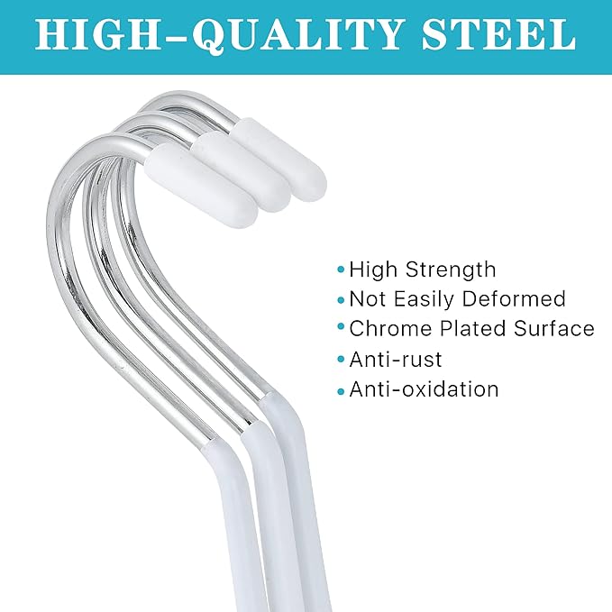 Aemygo Scarf Ring Hangers, 15 Pcs Non-Slip Belt Rack Tie Hanging Hooks Closet Accessories Scarf Organizer Storage Holders for Ties Scarves Belts Tank Tops Pashminas (White)