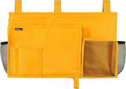 Surblue Caddy Hanging Organizer Bedside Storage Bag for Bunk and Hospital Beds, Yellow, L