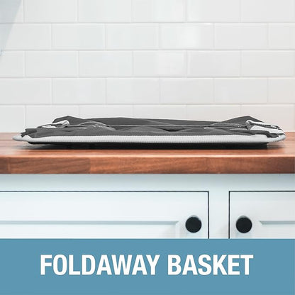 CleverMade Collapsible Laundry Basket Hamper - Black 2-Pack 60L - Space Saving Storage Organizer with Handles Foldable Home Organization