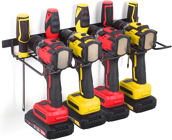 reliahom Power Tool Organizer, Cordless Drill Holder Wall Mount, Garage Tool Storage Rack, Heavy Duty Tool Rack for Garage and Workshop, Quick Installation in Minutes, 1 Pack