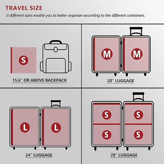Travel Vacuum Bags for Clothing with Rechargeable Electric Pump, 12 Pack Compression Packing Cubes Organizer Storage for Luggage Suitcase, Space Saver Seal Bags for Vacation Cruise