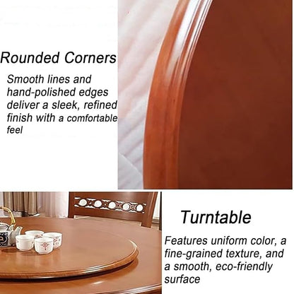Large Lazy Susan Turntable, Wooden Round Tray Rotating for Dining Table Top Centerpiece Silent Smooth SpinBy Hand Kitchen Turntable Organizer, Easy to Clean (Black, 28 in)