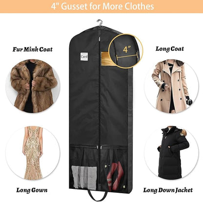 STEPONE Dress Bags for Gowns Long, 65" Dress Garment Bags for Hanging Clothes, Dress Bags for Closet Storage and Traveling, Foldable Dress Cover