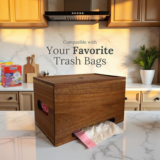 Trash Bag Holder Dispenser – 13-Gallon Storage for Under Sink, Kitchen, and Laundry Room with Wall Mount Option