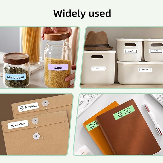 ORGSTA S001 Label Maker Machine with Tape, Portable Bluetooth Label Maker for Home and Office Organization, Thermal Label Printer Mini Sticker Maker with Multiple Templates, Green