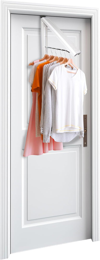 InstaHanger Original Collapsible Laundry Rack – Wall-Mount & Over The Door Hanger Racks – Clothes Hanger Rack Holds Up to 60 Lbs - Door Hangers Racks for Small Spaces (Bracket Included)