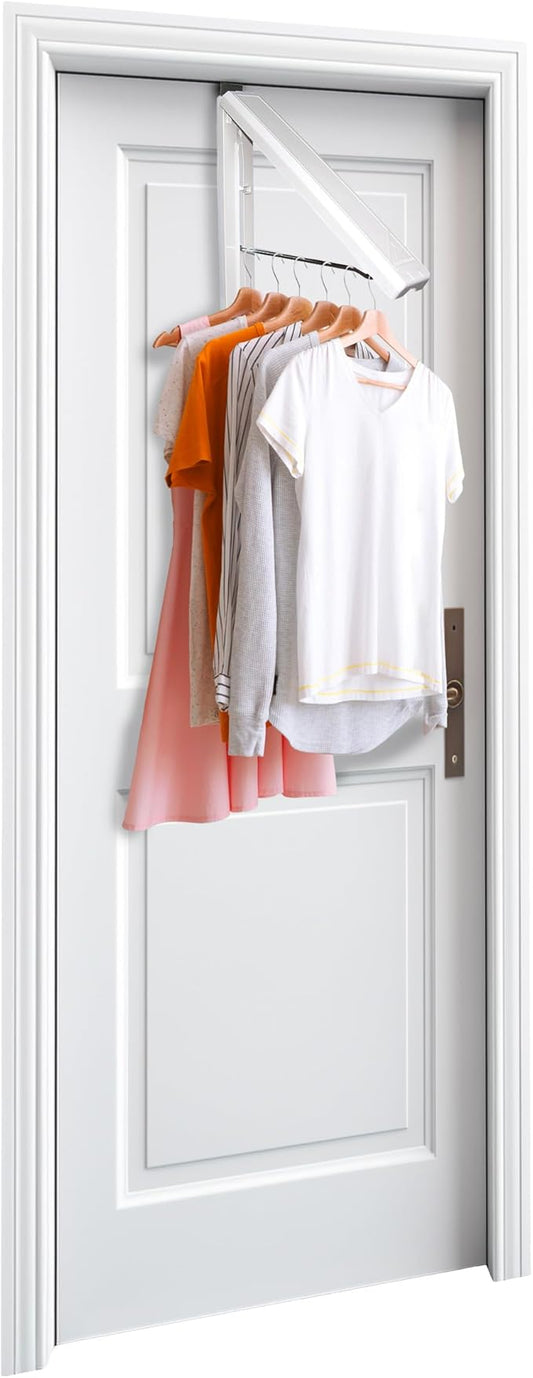InstaHanger Original Collapsible Laundry Rack – Wall-Mount & Over The Door Hanger Racks – Clothes Hanger Rack Holds Up to 60 Lbs - Door Hangers Racks for Small Spaces (Bracket Included)
