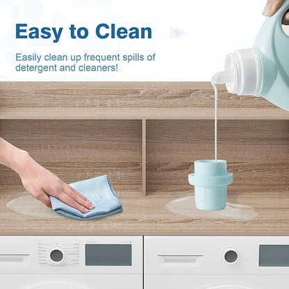 Washer Dryer Countertop with Shelf 54" W x 27.5" L Laundry countertop for Washer and Dryer with Edge Rails, Oak
