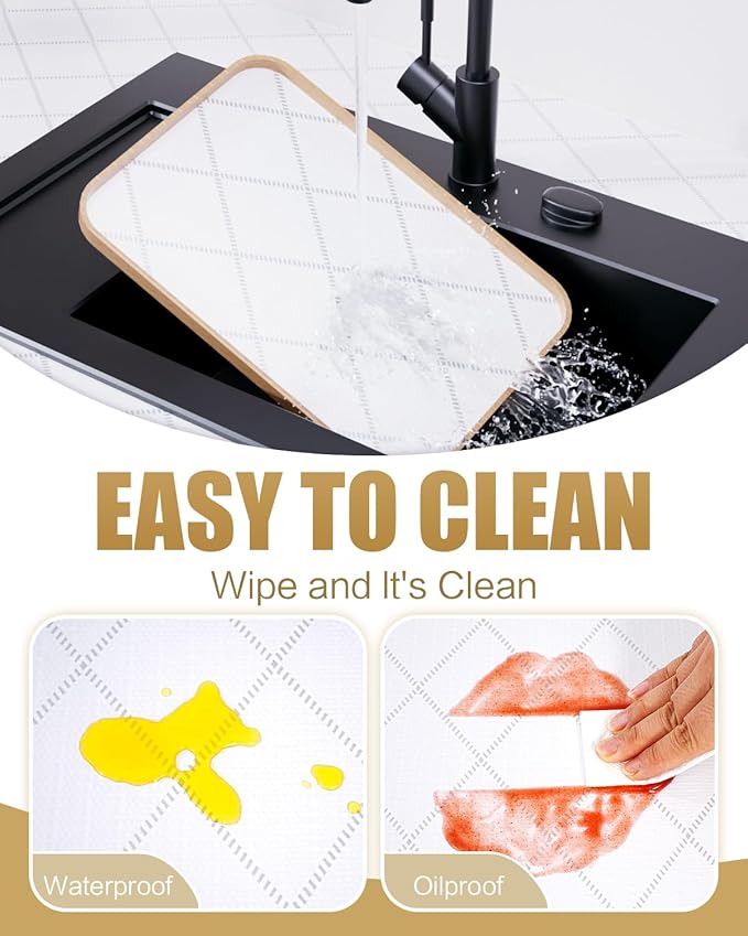 Shelf Liners for Kitchen Cabinets Non-Adhesive, Non-Slip Thickened Shelf Paper Waterproof Washable for Drawer Dresser Pantry Shelve Bathroom Protector Liner