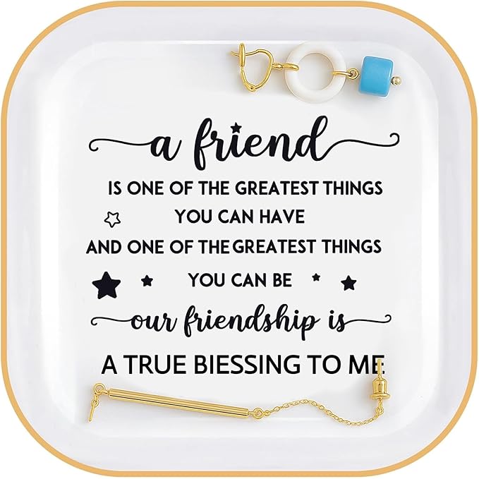 PUDDING CABIN Friendship Gifts for Women Friend Jewelry Dish Our friendship is a true blessing to me Friend Birthday Gifts for Women Christmas Gifts for Friends Female