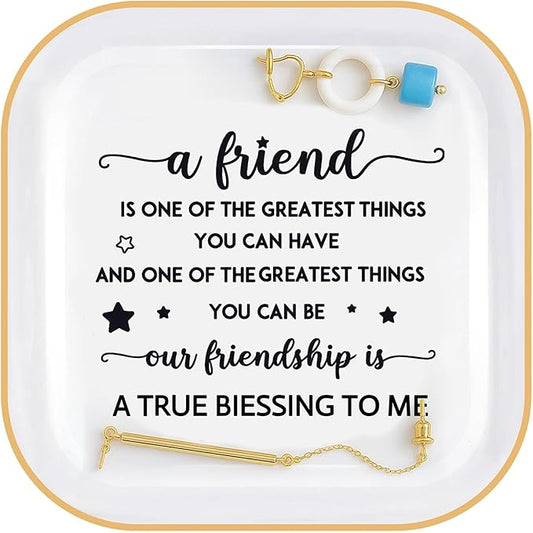 PUDDING CABIN Friendship Gifts for Women Friend Jewelry Dish Our friendship is a true blessing to me Friend Birthday Gifts for Women Christmas Gifts for Friends Female