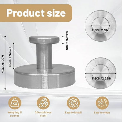 Zloeoa 4Pcs Suction Cup Hooks, Wreath Hangers for Front Door, Strong Hold No Drill Hangers for Bathroom, Kitchen, Glass, Tile, Perfect for Wreaths (Silver)