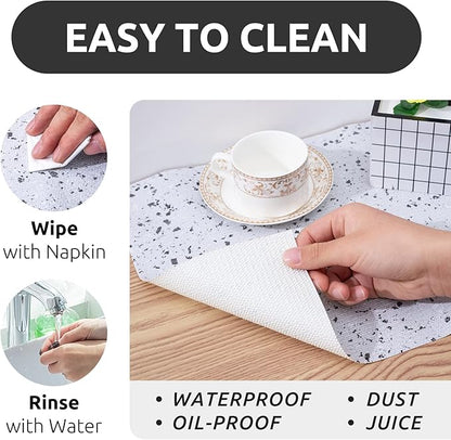 RAY STAR 12X120 Inch Shelf Liner for Kitchen Cabinets, Non-Adhesive Cabinet Liner Washable, PVC Drawer Liner for Dresser Non-Slip Bathroom (Stone)(3 Roll)