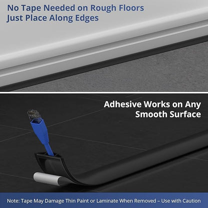 ZhiYo 10ft Cord Covers for Wires on Floor, Cord Hider Floor Hide Extension Cords, Soft PVC Cable Cover Cable Protector, Cable Cavity W0.62in, H0.31in, Gray Oak Wood