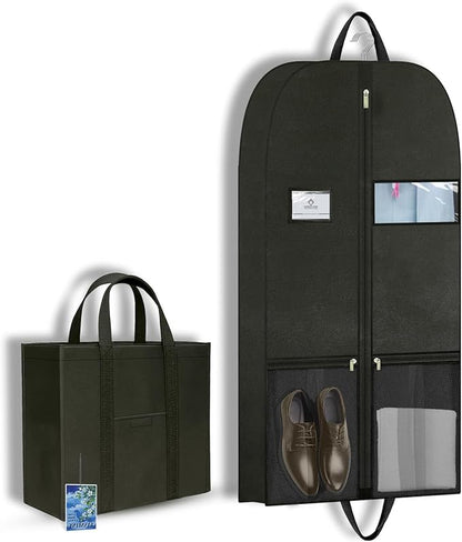 Heavy Duty Clothing Storage Garment Bags, Large Hanging Suit Bags for Travel, Zippered Breathable Garment Bags for Long Dresses and Suits, Travel Garment Bag for Hanging Clothes