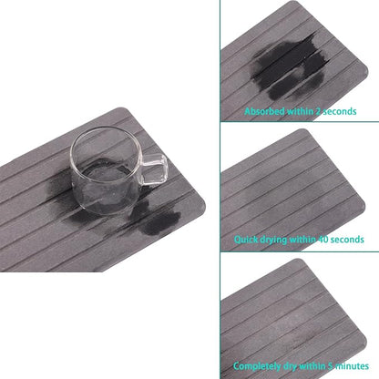2 PCS Water Absorbent diatomite Coasters, 8.3" x 4" Water Absorbing Stone Tray for Sink, Stone Drying mat for Kitchen Counter, Stone soap Tray Used for Hand Soaps & toiletries & Plants