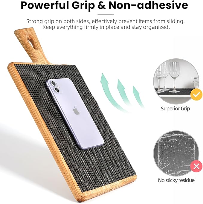 BAGAIL Drawer and Shelf Liner, 12 in X 10 Ft Non-Adhesive Shelf Liners for Kitchen Cabinets, Thick Strong Grip Liners for Desk, Shelves, Bathroom Drawers, Cabinet Protection - Charcoal