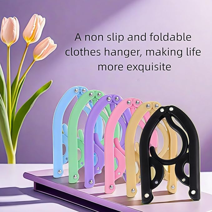 12 Pcs Travel Folding Hangers Cruise Ship Essentials, Portable Plastic Folding Clothes Hanger, Foldable Drying Rack for Suitcase, Camping, Flying, Hotel, Road Trip Essentials
