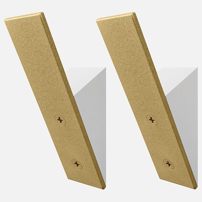 Homeforia Gold Wall Coat Hooks, High End White Wood & Gold Metal Wall Mounted Clothing Hook, Mid-Century Modern Clothes Hooks, Heavy Duty Wooden Hook for Hanging Coats, Hats, Towels & More, Set of 2