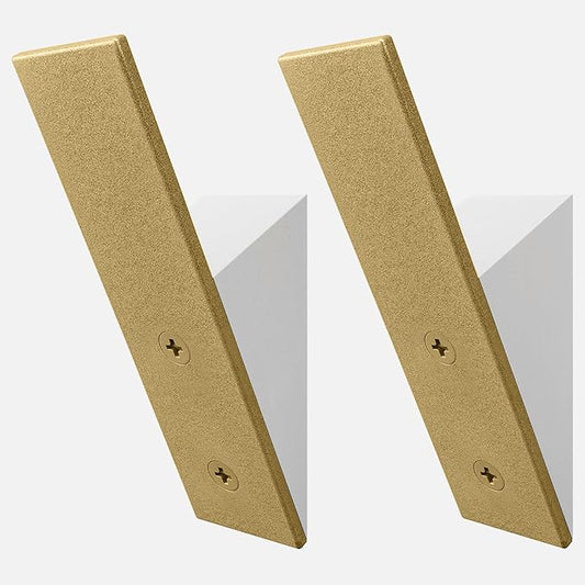 Homeforia Gold Wall Coat Hooks, High End White Wood & Gold Metal Wall Mounted Clothing Hook, Mid-Century Modern Clothes Hooks, Heavy Duty Wooden Hook for Hanging Coats, Hats, Towels & More, Set of 2