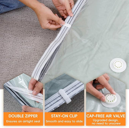 MoJoTools Large Vacuum Storage Bags with Electric Pump – 10 Pack（56×80 cm / 22×31.5 in) Space Saver Bags for Bedding, Comforters, Blankets, Clothes, Pillows, Jackets, Coats – Home Organization