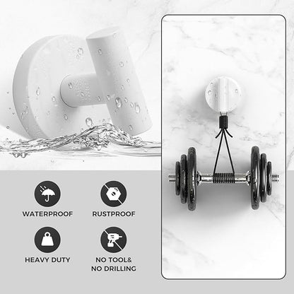 WingWider Shower Hooks for Inside Shower,No-Drill Removable&Reusable Towel Hooks for Bathroom,Heavy Duty Suction Cup Hooks for Glass Window,2 Packs(White)