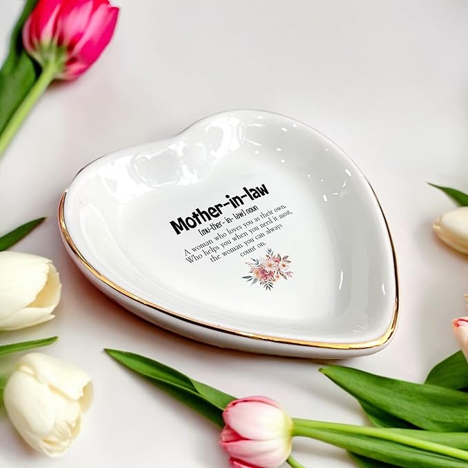 Wedding Ring Dish Jewelry Trinket Tray for Mother-in-law,Bridesmaid,Mother of the Bride/Groom-Engagement,Bridal Shower,Bachelorette Gifts for Couples,Mr. Mrs. (Mother-in-law 1)