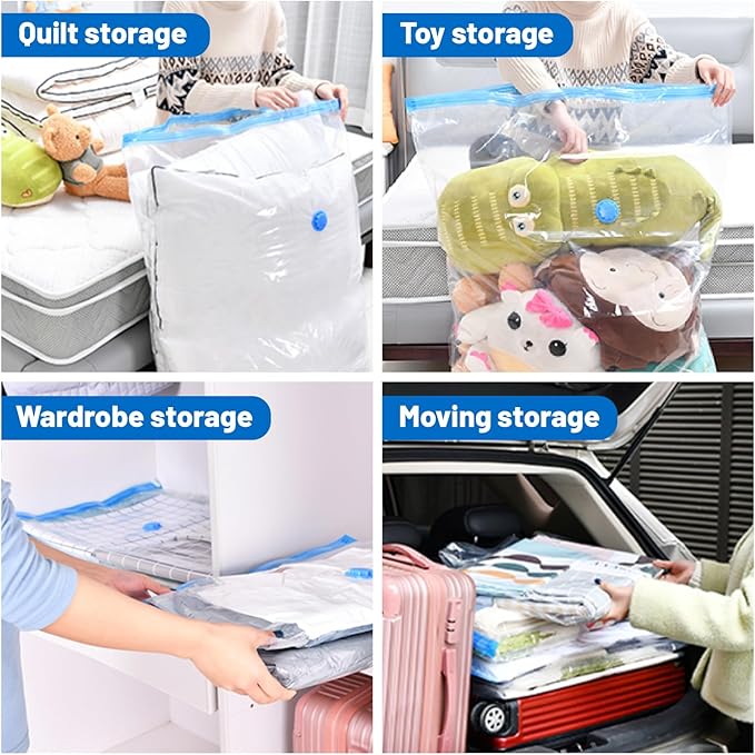 Vacuum Storage Bags for Clothing,With Electric Air Pump Space Saving Compression Bags,Waterproof, 80% Storage Reduction,20 Pack Vacuum Seal Bags (5 Jumbo, 5 Large, 5 Medium, 5 Small) for Clothes