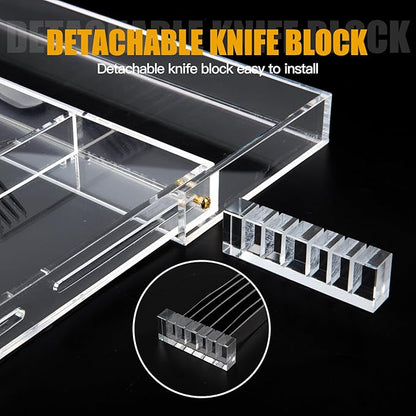 Acrylic Silverware Drawer Organizer Kitchen,Expandable Drawer Organizer,Silverware Organizer for Forks and Knives,Multipurpose Kitchen Organizers Divider and Storage Solution(pull-out,transparency)