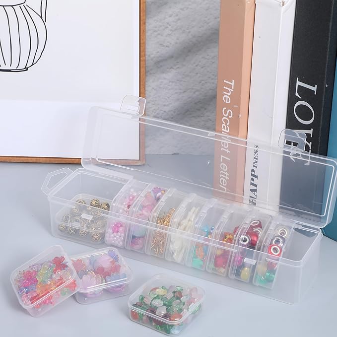 13 PCS Bead Organizer Box Clear Plastic Bead Storage Box Mini Storage Containers for Jewelry Making, DIY Crafts, Small Parts Organization