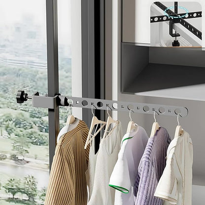 Foldable Indoor/Outdoor Swivel Folding 15-Hole Clothes Drying Rack - White, Space-Saving, Portable, Heavy-Duty Aluminum for Small Spaces, Balcony, Bathroom, Travel & Camping Airer