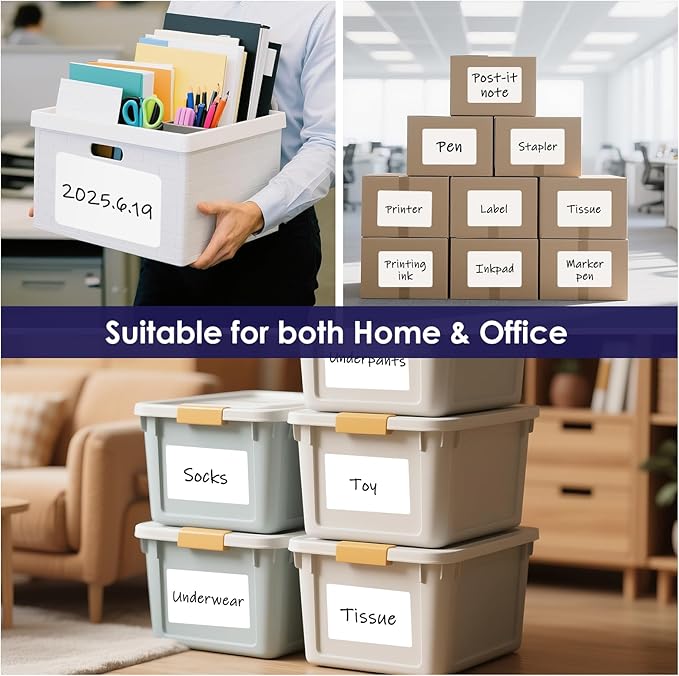 L LIKED 4"x6" Blank Removable Labels for Storage Bins, No Residue Handwritten Stickers for Boxes and Cases (150 Labels)
