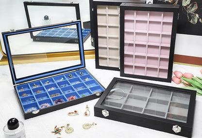 Stratalife Bracelet Holder Jewelry Organizer Jewelry Storage Earring Holder Organizer Jewelry Storage Organizer Bracelets Necklace For Girls Women 12 Grid (Gray Black)