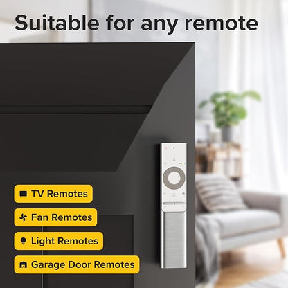 Magnetic Remote Control Holder - 5 Pcs White Set for TV, Fan, and Air Conditioner Remotes - Wall Mount with Self-Adhesive Back for Easy Installation and with our Powerful and Sleek Magnetic Holders
