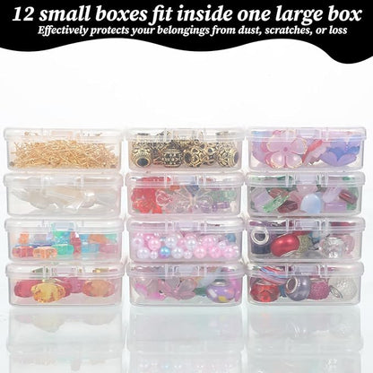 13 PCS Bead Organizer Box Clear Plastic Bead Storage Box Mini Storage Containers for Jewelry Making, DIY Crafts, Small Parts Organization