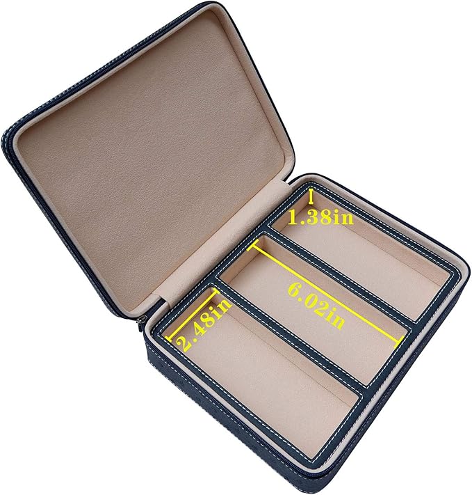 Beaufort 3 Slots PU Leather Eyeglasses Storage Box Sunglasses Box Jewelry Display Case Watch Box for Women Men