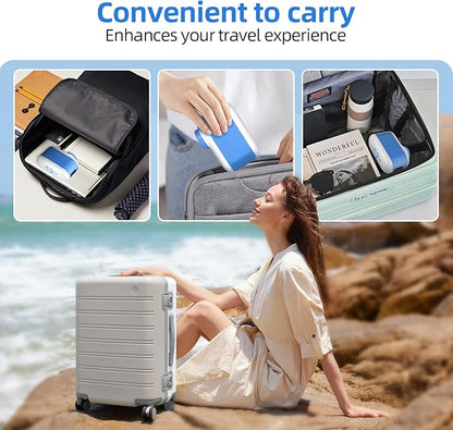 AFAITH Travel Vacuum Storage Bags with Rechargeable Smart Display USB Pump, 15 Pack Size Compression Packing Bags, Space Saver for Clothes & Travel Accessories Includes Clips & Travel Lock Mode