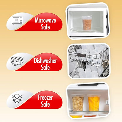 QUIDDITY WARE 32oz-Deli Containers with Leakproof Lids-50 Pack BPA-Free Plastic Microwaveable Clear Food Storage Container Premium Heavy-Duty Quality, Freezer & Dishwasher Safe