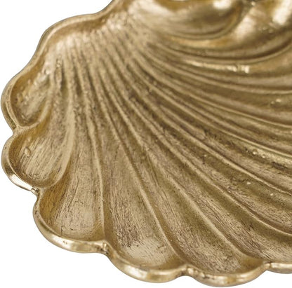 NIKKY HOME Vintage Gold Ring Holder Jewelry Dish Set of 2, Shell Shaped Trinket Display Decorative Metal Tray Classy Birthday Christmas Gifts for Women